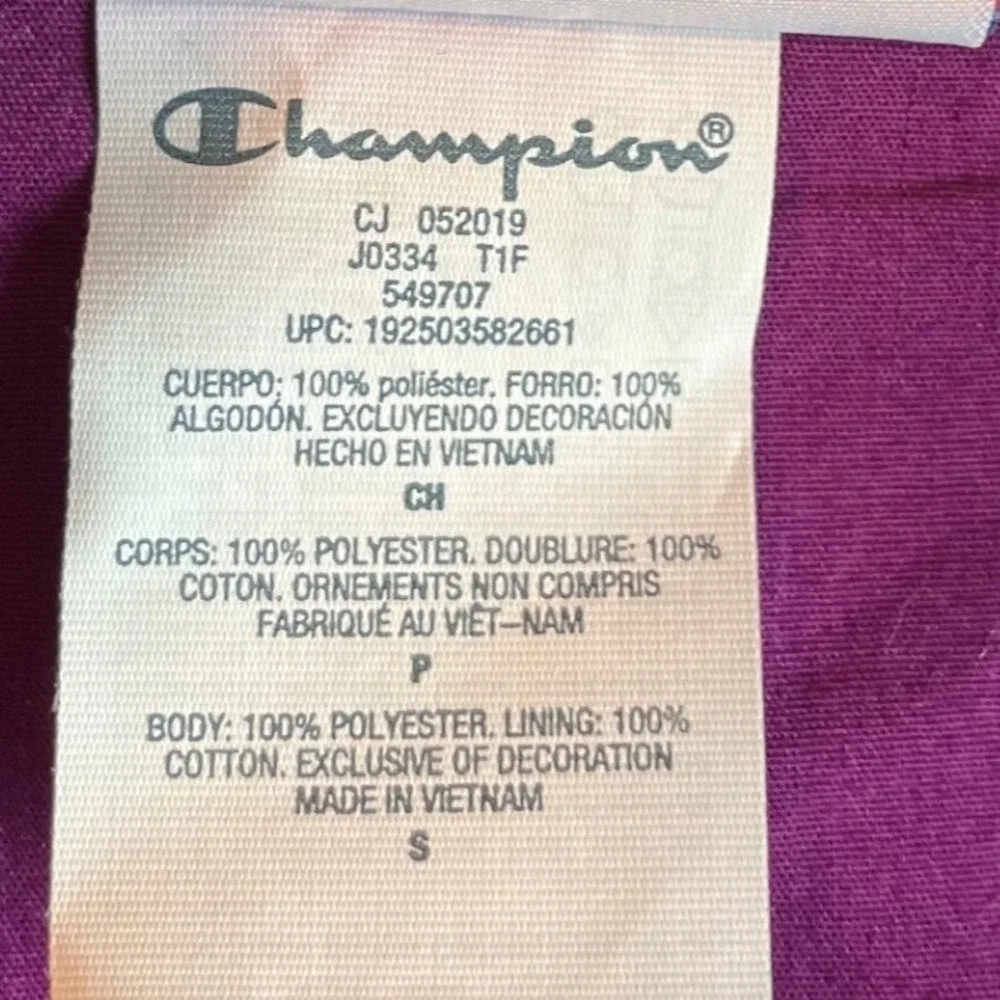 Champion Womens Coaches‎ Jacket Burgundy Snap Front Logo Size Small